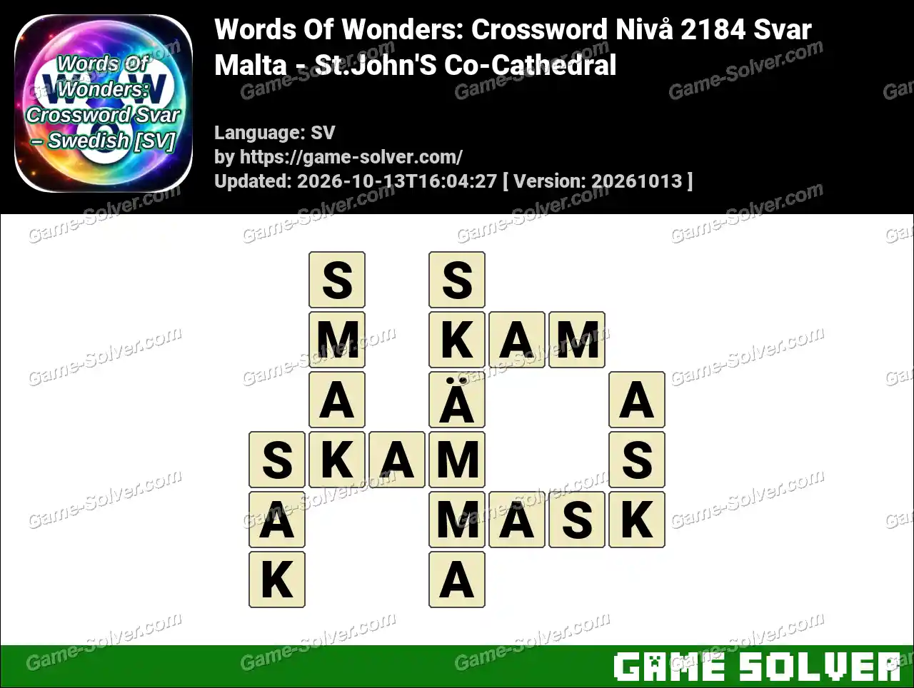 Words Of Wonders: Crossword Nivå 2184 Svar – Malta – St.John’S Co-Cathedral